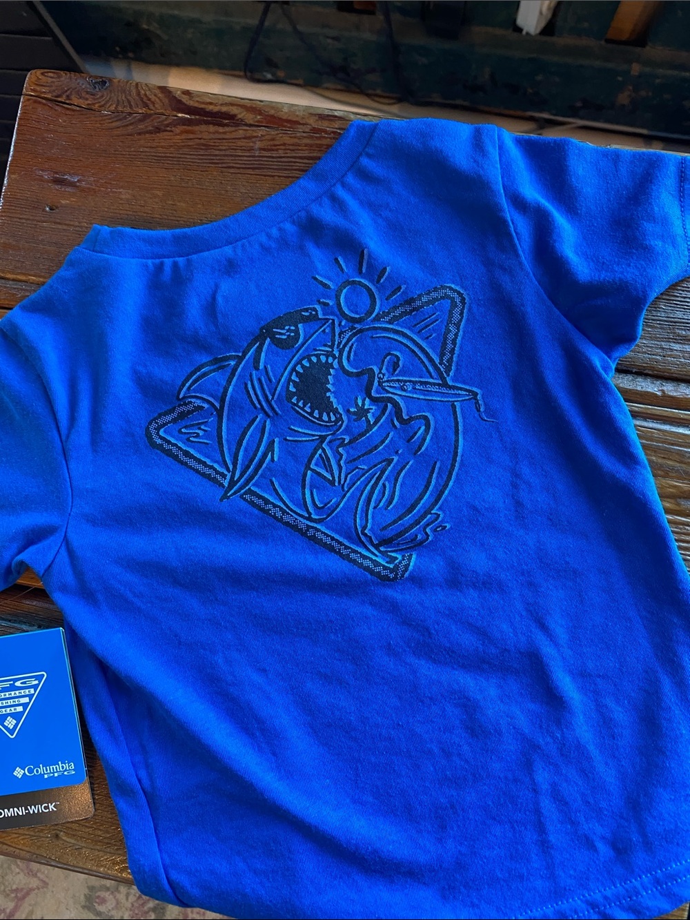 Columbia Royal Blue Short-Sleeve Tee with Shark Graphic